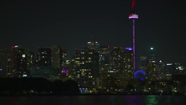 Vue Panoramique Gauche Toronto Nuit — Video