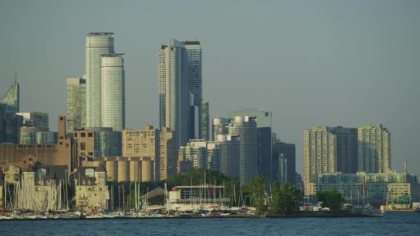 Vue Panoramique Gauche Des Bâtiments Long Littoral Toronto — Video