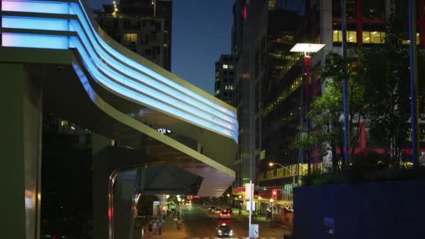 Edifici Vicino Tour Toronto Notte — Video Stock