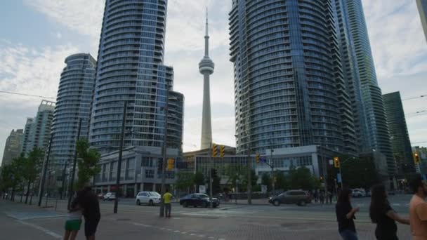 Budovy Blízkosti Tower Toronto — Stock video