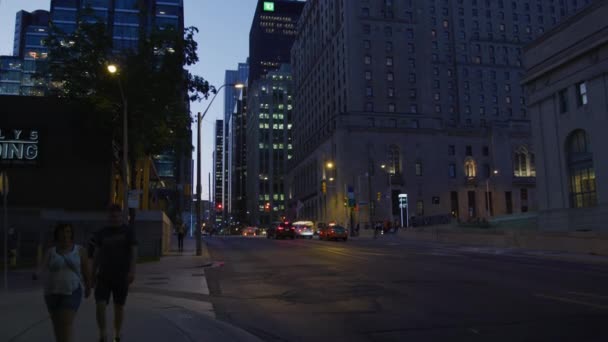 York Street Toronto Der Dämmerung — Stockvideo