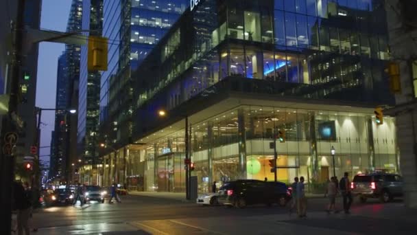 Condução Centro Toronto Entardecer — Vídeo de Stock