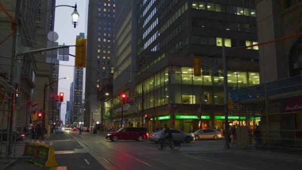 Vue Soirée Une Intersection Toronto — Video