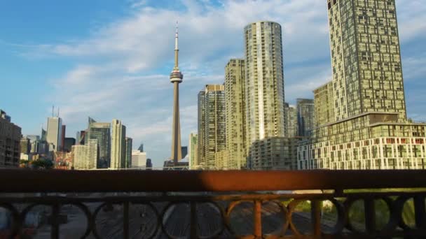 Centrul Orașului Toronto Văzut Podul Bathurst — Videoclip de stoc