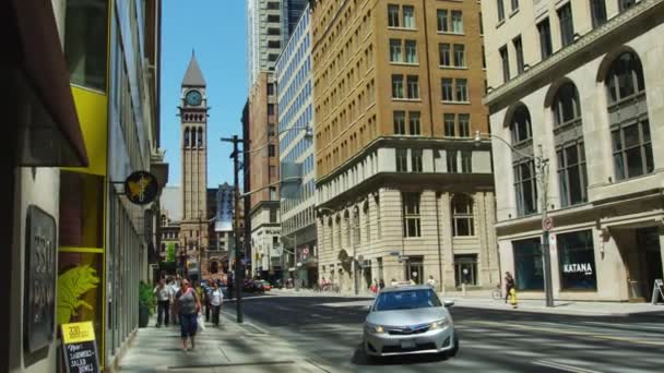 Old City Hall Sett Utifrån Bay Street — Stockvideo