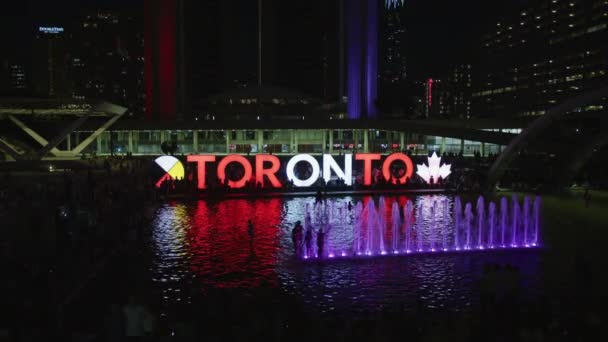 Nathan Phillips Square Night — Stock Video