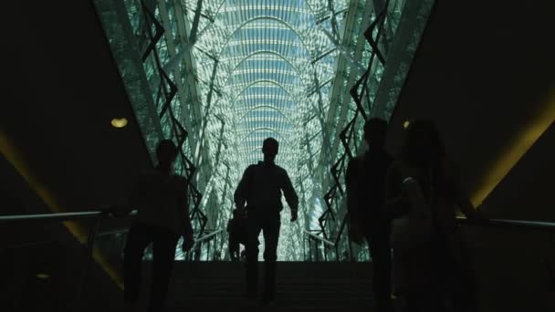 Orang Orang Turun Tangga Allen Lambert Galleria — Stok Video