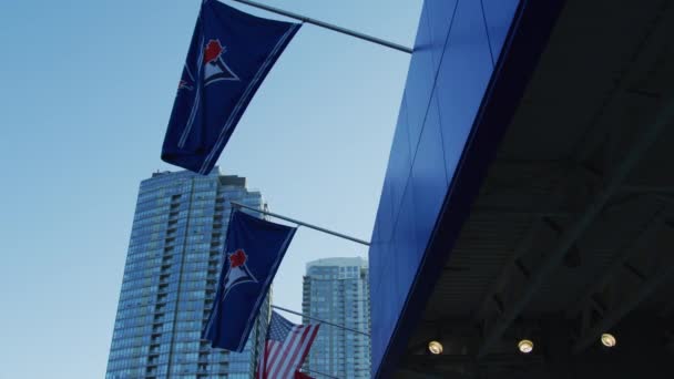 Bandiere Fuori Dal Rogers Centre Toronto — Video Stock