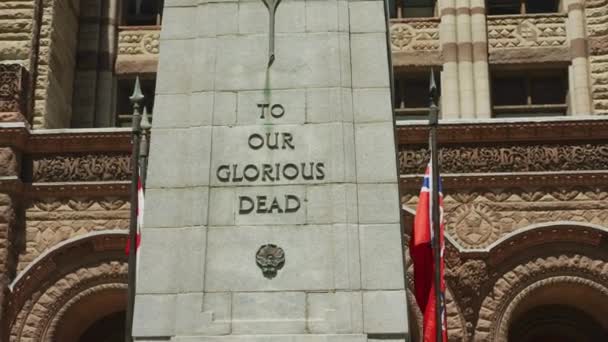 Gamla Stadshuset Cenotaph Toronto — Stockvideo