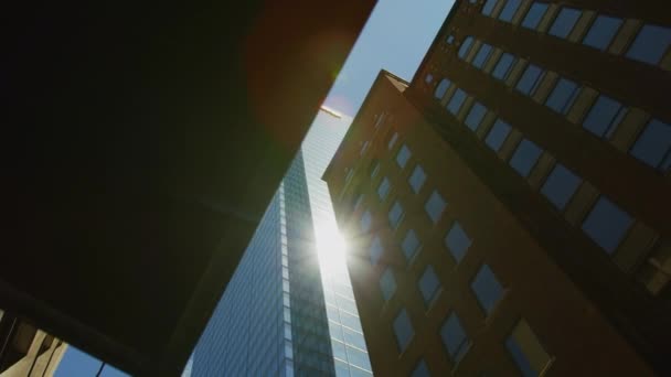 Vista Basso Angolo Degli Edifici Nel Centro Toronto — Video Stock