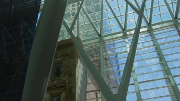 Parabolisch Gebogen Dak Allen Lambert Galleria Toronto — Stockvideo