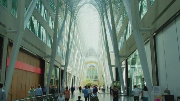 People Allen Lambert Galleria Toronto — Stock Video