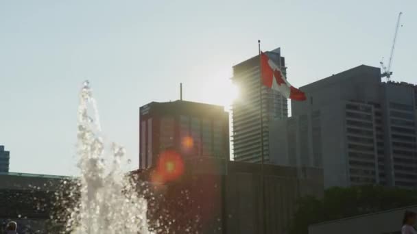 Jatos Água Uma Praça Toronto — Vídeo de Stock