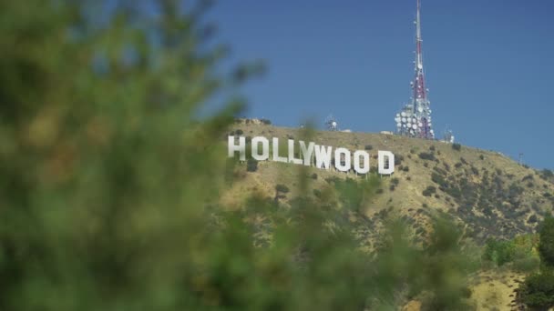 Sinal Hollywood Torre Comunicação — Vídeo de Stock