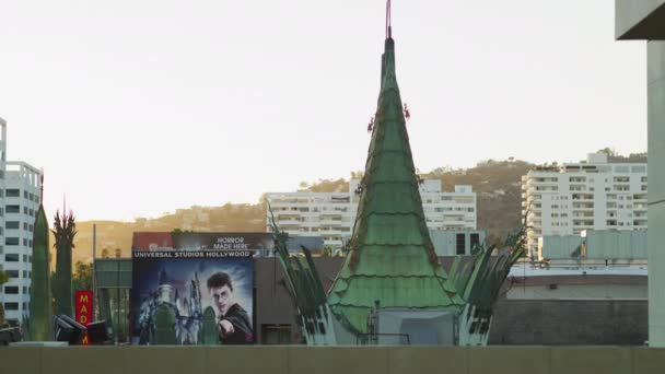 Крыша Китайского Театра Голливуд — стоковое видео