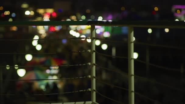 Lumières Derrière Une Balustrade Nuit — Video