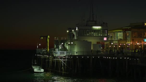 Harbor Office Santa Monica Pier Night — Stock Video