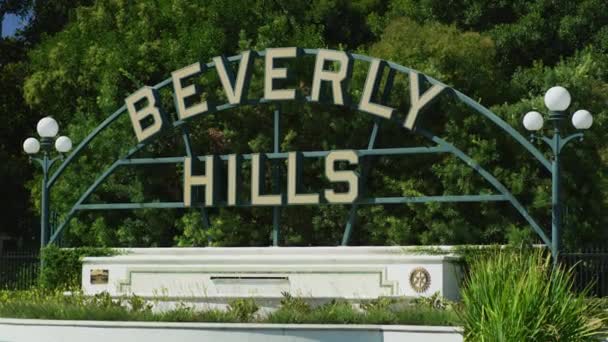 Beverly Hills Tabelası Beverly Gardens Parkı — Stok video