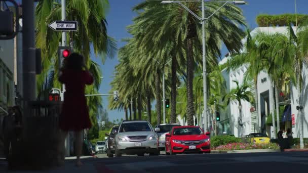 Wandern Und Autofahren Beverly Hills — Stockvideo