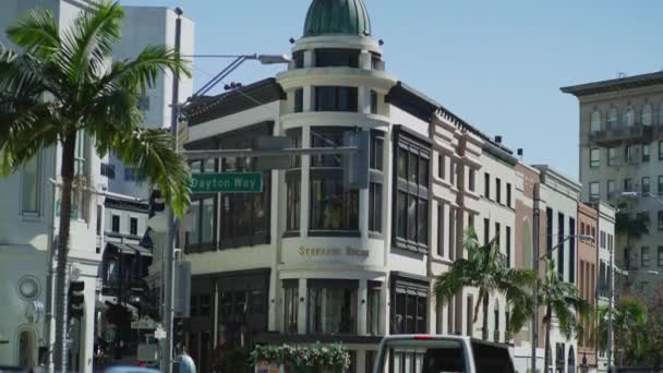 Beverly Hills All Angolo Tra Rodeo Drive Rodeo — Video Stock