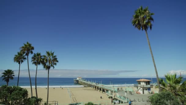 Stilla Havet Och Manhattan Beach — Stockvideo