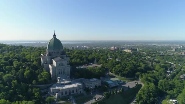 Antenne Des Oratoriums Von Sankt Josef Montreal — Stockvideo