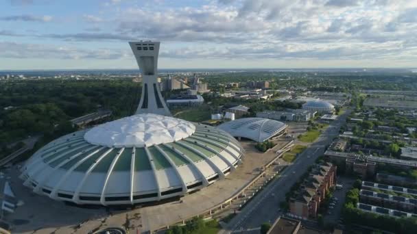 Widok Lotu Ptaka Montreal Stadionem Olimpijskim — Wideo stockowe