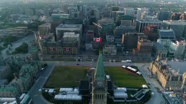 Vue Aérienne Tour Paix Ottawa — Video