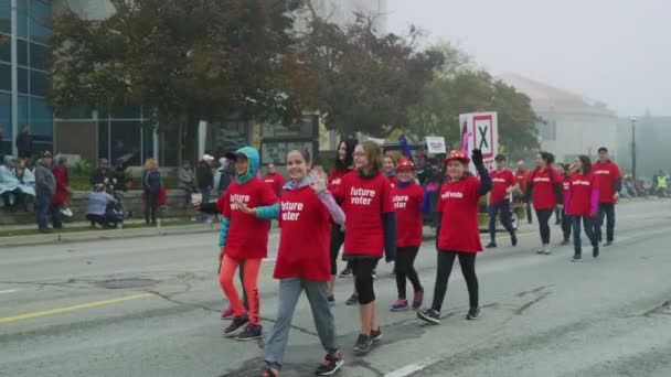 Teenagers Marching Kitchener — Stock Video