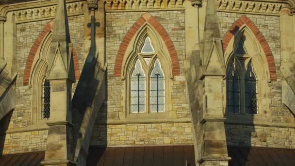 Gothic Windows Library Parliament Ottawa — Stock Video