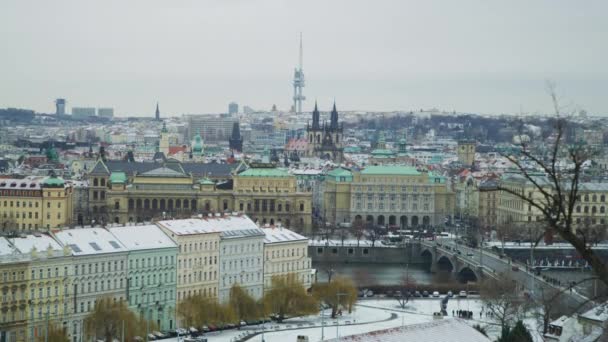 Città Praga Una Giornata Invernale — Video Stock