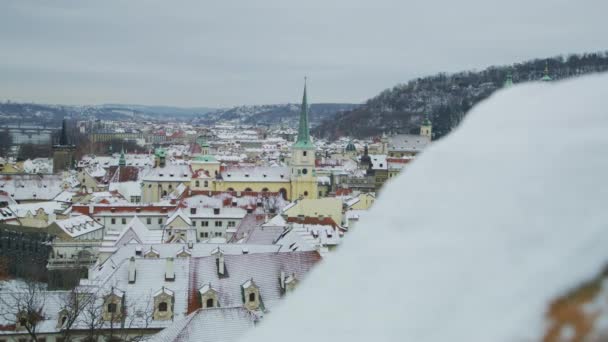 Tetti Innevati Praga — Video Stock