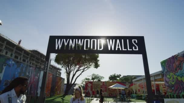 Miami Deki Wynwood Duvarları Tabelası — Stok video