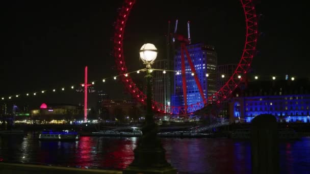 London Eye Notte — Video Stock