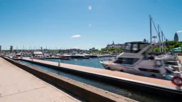 Hyperlapse Old Port Quebec City — Stock Video