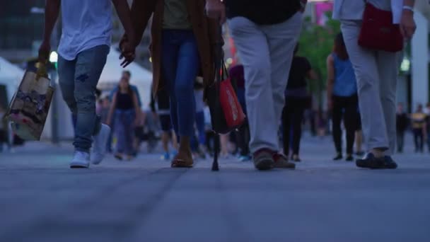 Gente Caminando Por Una Calle Peatonal — Vídeo de stock