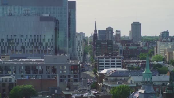 Montreal Bir Sokak Boyunca Binalar — Stok video