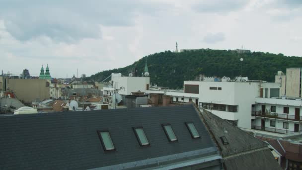 Budovy Poblíž Gellert Hill Budapešť — Stock video