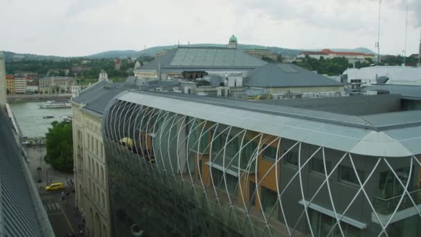 Vista Panoramica Destra Degli Edifici Piazza Vorosmarty — Video Stock