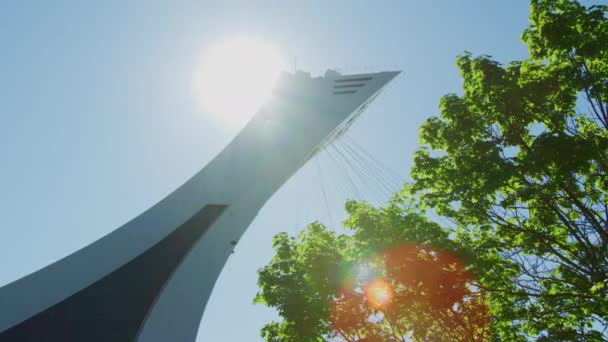 Montreal Tower Einem Sonnigen Tag — Stockvideo