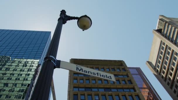 Lichtpaal Met Straatnaamborden Montreal — Stockvideo