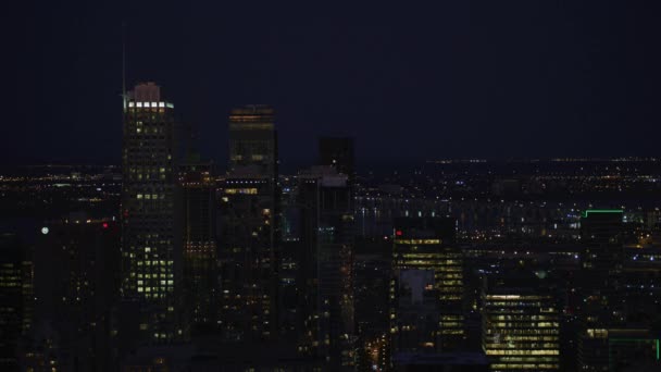 Montreal Şehir Merkezinde Gece — Stok video