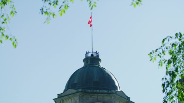 Kanadská Vlajka Vlnící Kopuli — Stock video
