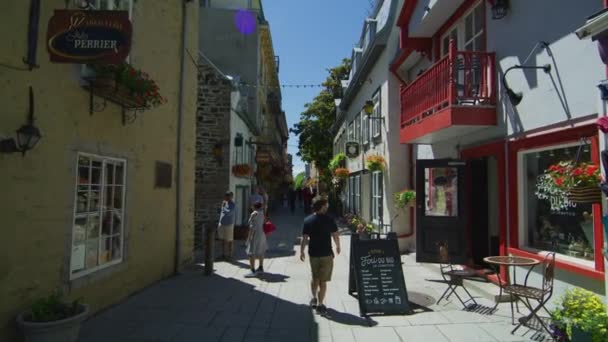 Rue Petit Champlain Yürüyorum — Stok video