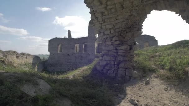 Skala Podilsky Castle Ruins Sunny Day — 비디오