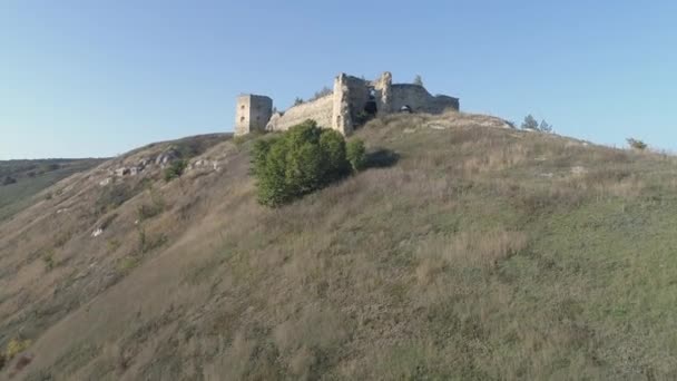 Повітряний Постріл Замок Скала Подільський — стокове відео