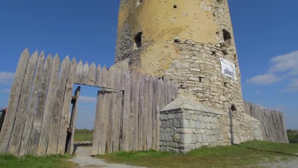 Pulvret Tornet Vid Skala Podilsky Slott — Stockvideo