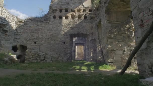 Ruïnes Van Skala Podilsky Castle — Stockvideo