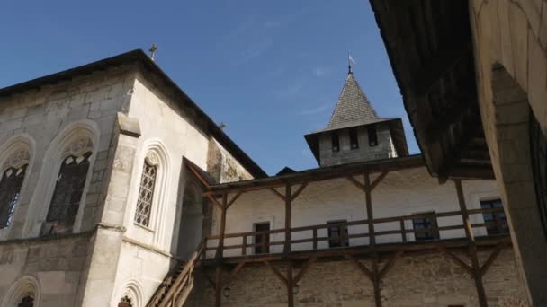 Low Angle Shot Buildings Khotyn Fortress — Vídeo de Stock