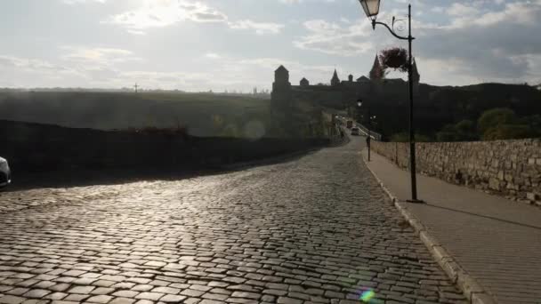 Road Kamianets Podilskyi Castle — Stock Video